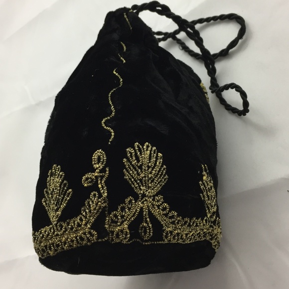 velvet drawstring evening bag